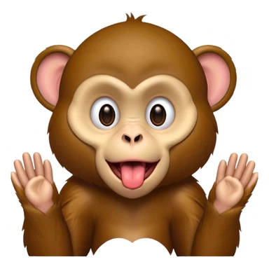 monkey sticking out tongue with hands to the side sticker