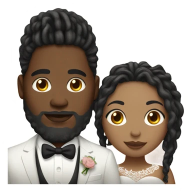 Plus size couple with locs wedding pale sticker