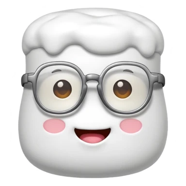 marshmallow with glassess sticker