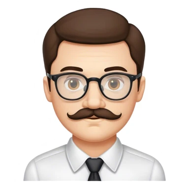 bespectacled and mustached man sticker