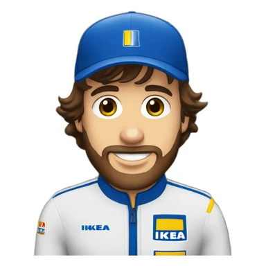 Fernando Alonso con uniforme de la tienda IKEA de pie sticker