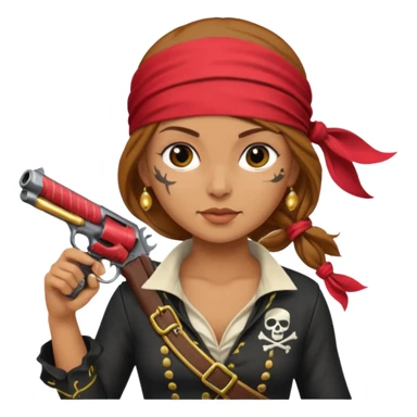 Lady Pirate With Gun. sticker