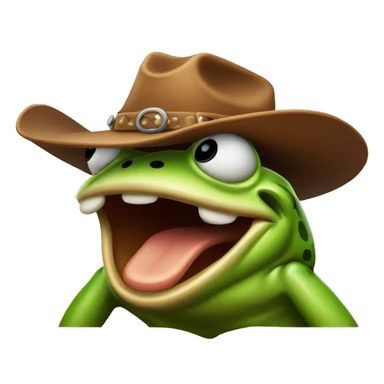 Cowboy frog gasping  sticker