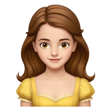 emma watson long hair as belle Cinematic Realistic sticker