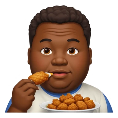 fat black man eating fried chicken  sticker