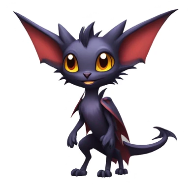  Kawaii Edgy Cool Vampiric Beautiful Noivern-Nargacuga-Litten with big Bat Ears full body sticker