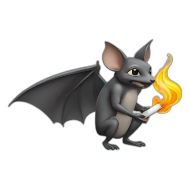 Une chauve souris qui fume une cigarette sticker
