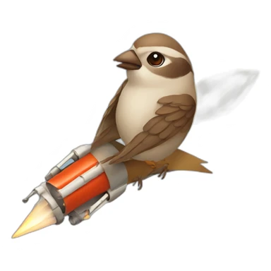 sparrow on a rocket sticker