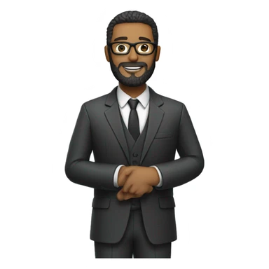 Man with beard and glasses and wearing a suit riding a motorcycle sticker