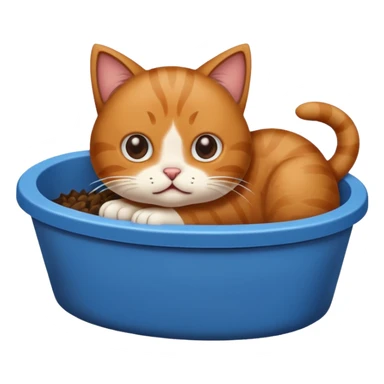 Cat pooping sticker
