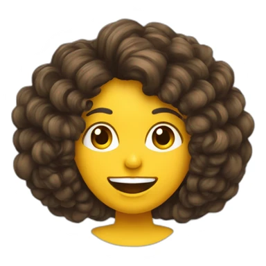 Femme Métisse au cheveux bouclés avec une banana dans sa bouche sticker