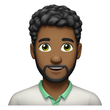 a young man of 26 years old with a beard, green eyes, short black hair, being an English teacher  sticker
