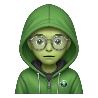 alien wear hoodie and glasses in star war sticker