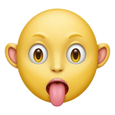 ryellow face with tongue sticking out to the side sticker