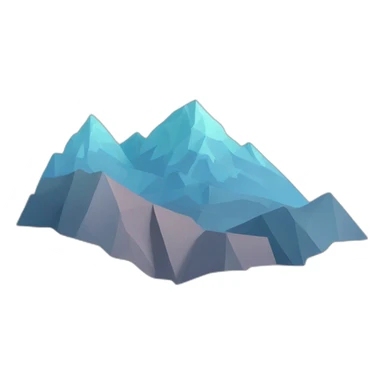 geometric mountain landscape, contour, 2d sticker