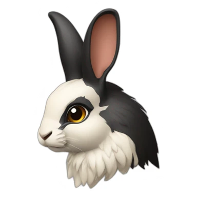 Lapine arlequin côté de visage gauche noir sticker