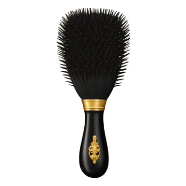 vintage rococo black hair brush sticker
