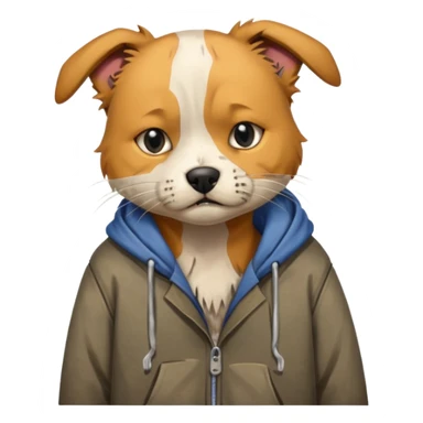 homeless dog cat with torn clothes


 sticker