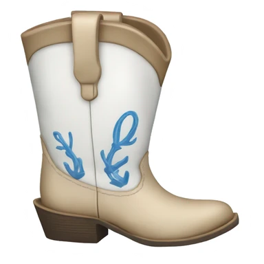 White and blue Beach cowgirl boots sticker