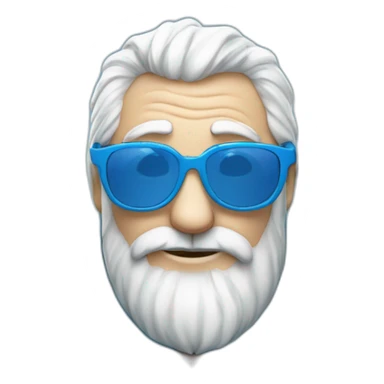 cool Father Frost in sunglasses glasses in a blue fur coat sticker