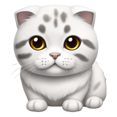 scottish fold white and grey cat  sticker