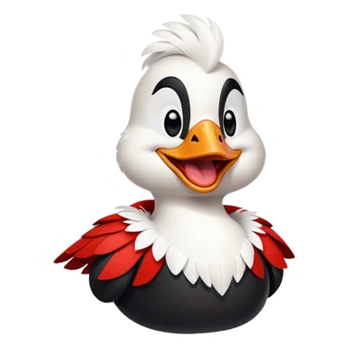 super hero goose laughs in black and red outfit sticker