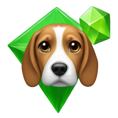 Beagle with Sims Plumbob sticker