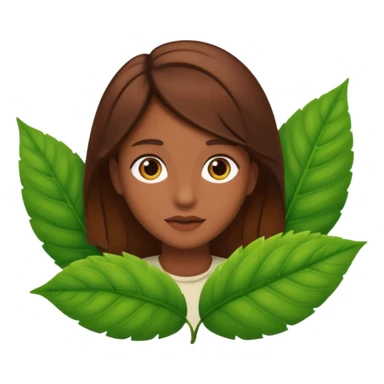 brown Snail with Long hair on leaf sticker