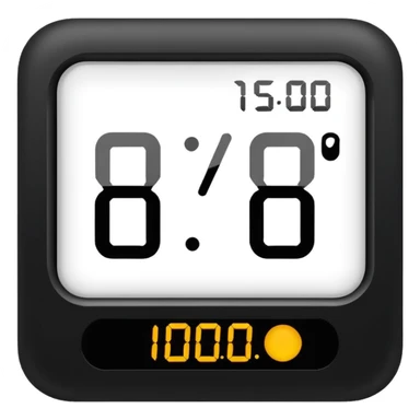 digital clock with a screen that reads 15:00 sticker