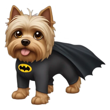 Dog male Yorkshire with Batman Costume sticker