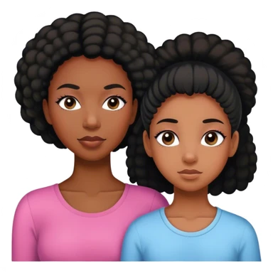 mom and teenage daughter that has eyelashes duo black girls  sticker