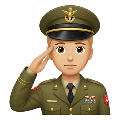 Soldat in uniform der salotiert und den Buchstaben S.A.S sticker