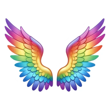 tiny small rainbow angel wings. cute tiny left and right rainbow angel wings. Only wings. sticker