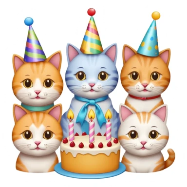 12 cats at a birthday party sticker