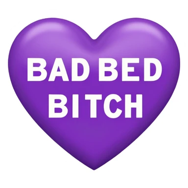 purple Bad bitch words written inside heart sticker