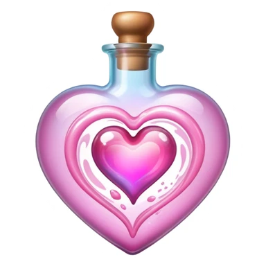 pink love potion in heart bottle sticker