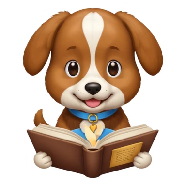 Dog reading a romance book sticker
