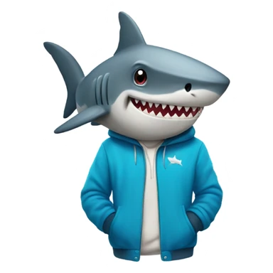 Shark with hoodie sticker