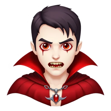 vampire with red cape and blood sticker