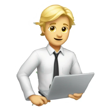 server data migration men doing it wiht log blond hair sticker