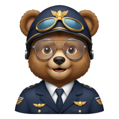 pilot bear with glasses sticker