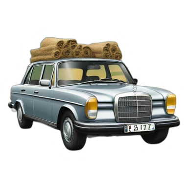 trip around galicia in a old mercedes benz w115 sticker