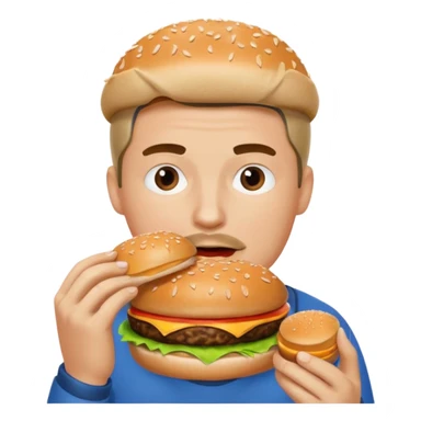 Man eating a burger  sticker