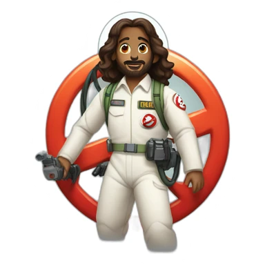 jesus as ghostbuster sticker