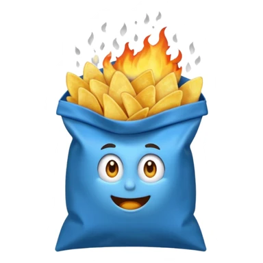 Chips blue names fire in abag sticker