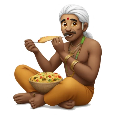Indian man eating  sticker