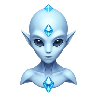 crystal alien portrait, head and shoulders only, transparent crystal skin, glowing core inside chest, sharp geometric features, 3D cartoon, mobile game icon style, clean background, no text, no watermark
 sticker