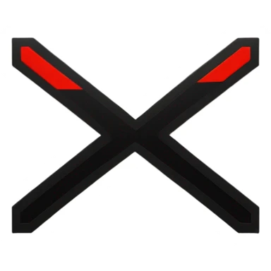 a black and red rectangle with a medium-sized yellow circle in the middle sticker