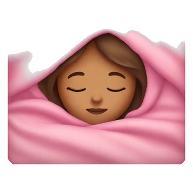brown hair girl sleeping with pink blanket sticker