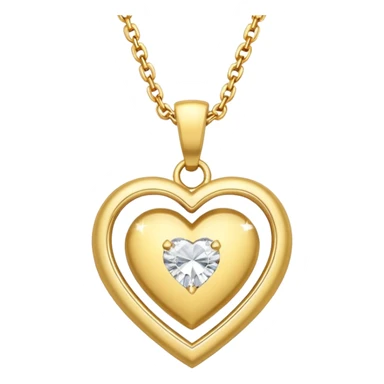 gold chain with a diamond heart pendant sticker